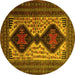 Round Persian Yellow Traditional Rug, tr2364yw