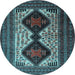 Round Persian Light Blue Traditional Rug, tr2364lblu
