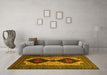 Machine Washable Persian Yellow Traditional Rug in a Living Room, wshtr2364yw