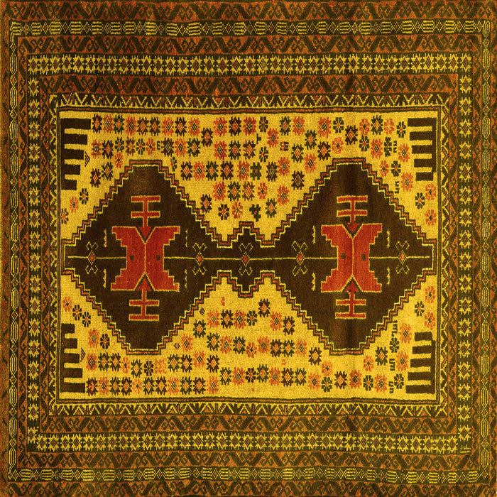 Square Persian Yellow Traditional Rug, tr2364yw