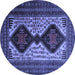 Round Persian Blue Traditional Rug, tr2364blu