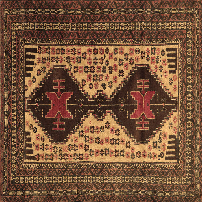 Square Persian Brown Traditional Rug, tr2364brn