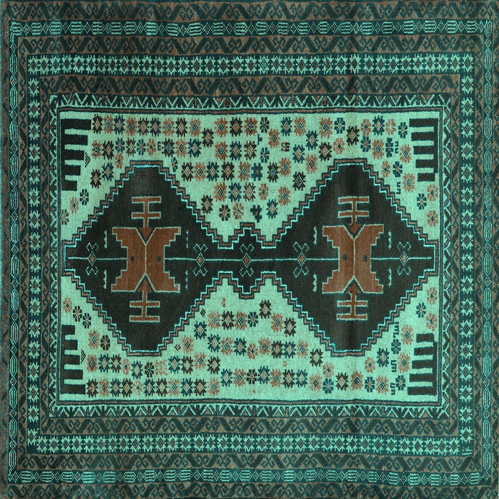 Square Persian Turquoise Traditional Rug, tr2364turq
