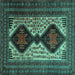 Square Persian Turquoise Traditional Rug, tr2364turq