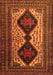 Serging Thickness of Machine Washable Persian Orange Traditional Area Rugs, wshtr2364org