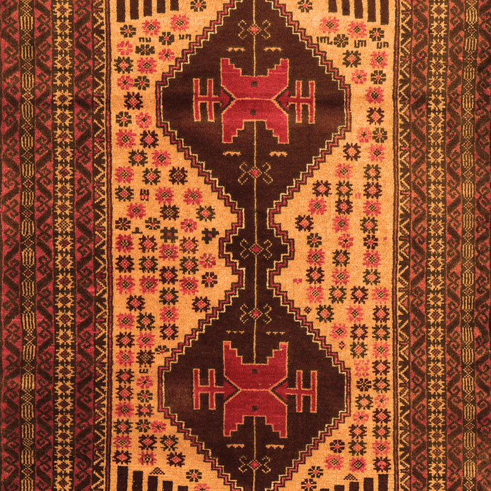 Serging Thickness of Machine Washable Persian Orange Traditional Area Rugs, wshtr2364org