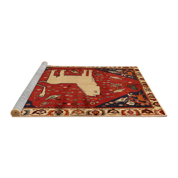 Sideview of Machine Washable Traditional Red Rug, wshtr2365