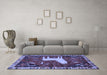 Machine Washable Persian Blue Traditional Rug in a Living Room, wshtr2365blu