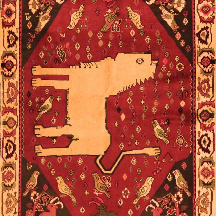 Serging Thickness of Machine Washable Persian Orange Traditional Area Rugs, wshtr2365org