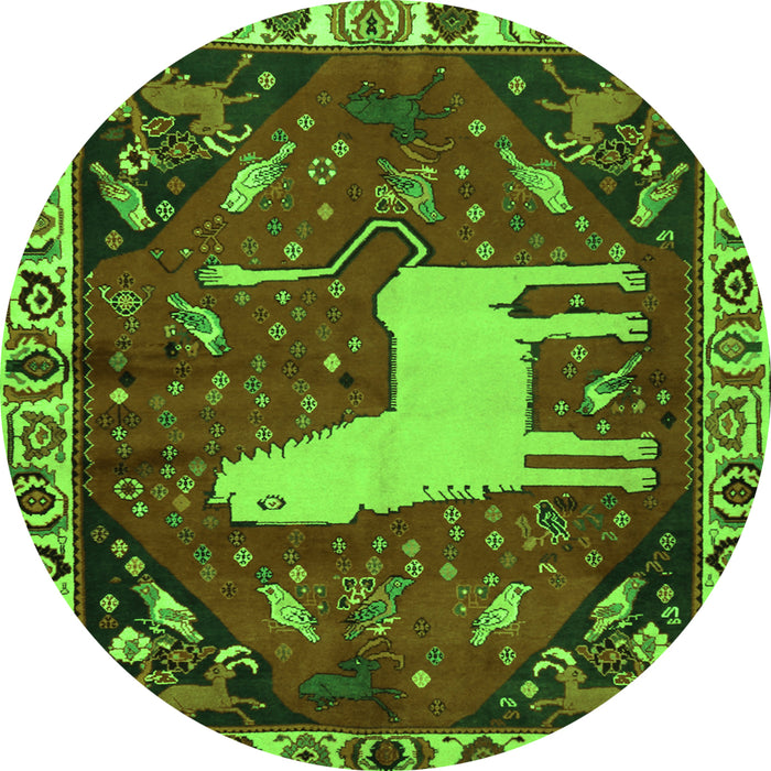 Machine Washable Persian Green Traditional Area Rugs, wshtr2365grn