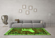 Machine Washable Persian Green Traditional Area Rugs in a Living Room,, wshtr2365grn