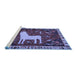 Sideview of Machine Washable Persian Blue Traditional Rug, wshtr2365blu