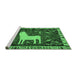 Sideview of Machine Washable Persian Emerald Green Traditional Area Rugs, wshtr2365emgrn