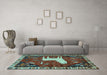 Machine Washable Persian Light Blue Traditional Rug in a Living Room, wshtr2365lblu