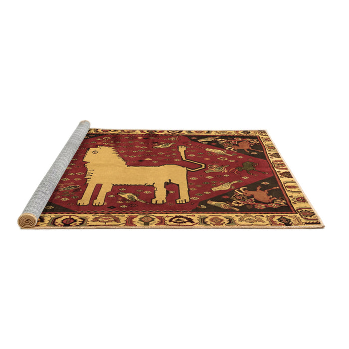 Sideview of Machine Washable Persian Brown Traditional Rug, wshtr2365brn