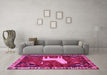 Machine Washable Persian Pink Traditional Rug in a Living Room, wshtr2365pnk