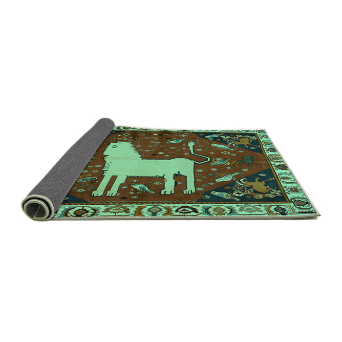 Sideview of Persian Turquoise Traditional Rug, tr2365turq