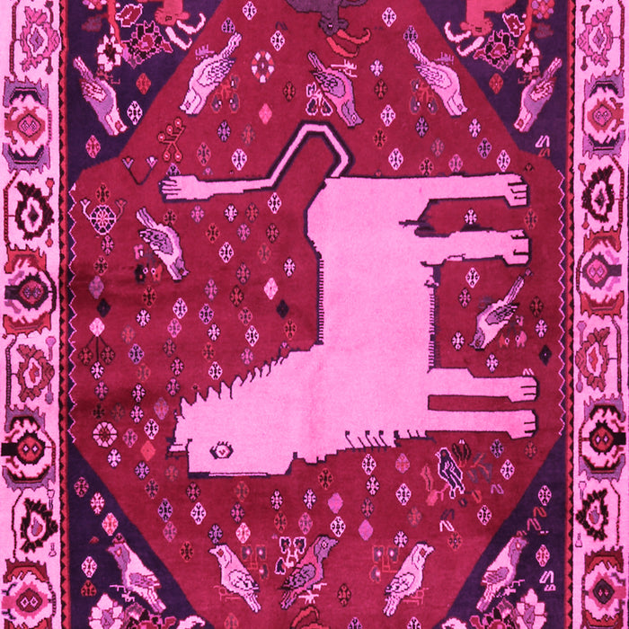 Machine Washable Persian Pink Traditional Rug, wshtr2365pnk