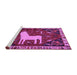 Sideview of Machine Washable Persian Purple Traditional Area Rugs, wshtr2365pur