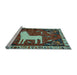 Sideview of Machine Washable Persian Light Blue Traditional Rug, wshtr2365lblu