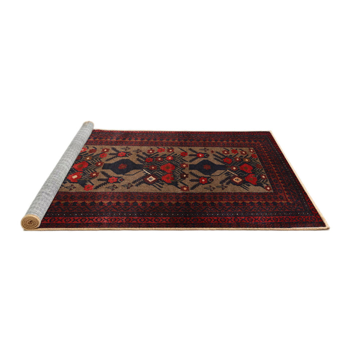 Sideview of Machine Washable Traditional Sepia Brown Rug, wshtr2366