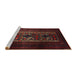 Sideview of Machine Washable Traditional Sepia Brown Rug, wshtr2366