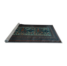Sideview of Machine Washable Persian Light Blue Traditional Rug, wshtr2366lblu