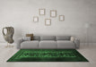 Machine Washable Persian Emerald Green Traditional Area Rugs in a Living Room,, wshtr2366emgrn