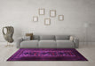 Machine Washable Persian Purple Traditional Area Rugs in a Living Room, wshtr2366pur