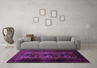 Machine Washable Persian Purple Traditional Rug, wshtr2366pur