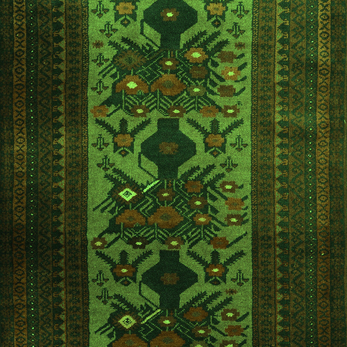 Serging Thickness of Machine Washable Persian Green Traditional Area Rugs, wshtr2366grn