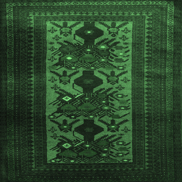 Square Machine Washable Persian Emerald Green Traditional Area Rugs, wshtr2366emgrn