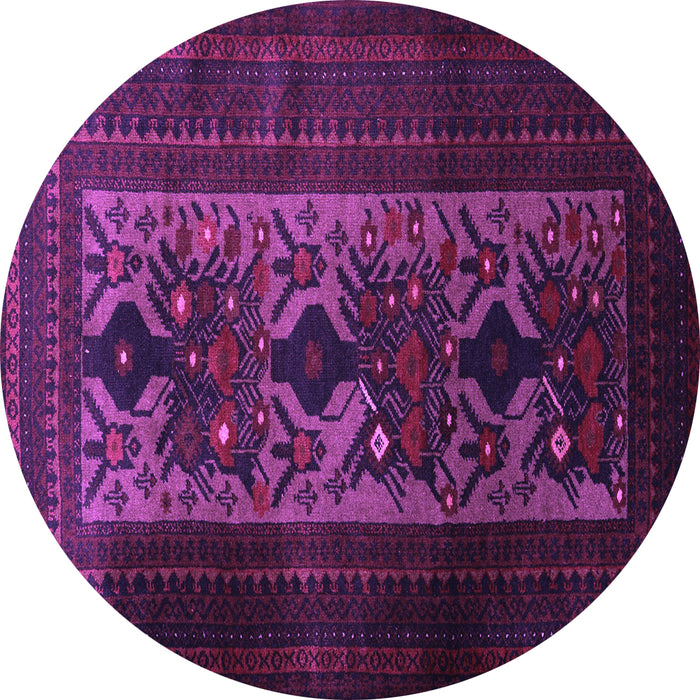 Round Persian Purple Traditional Rug, tr2366pur