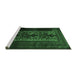 Sideview of Machine Washable Persian Emerald Green Traditional Area Rugs, wshtr2366emgrn