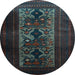 Round Persian Light Blue Traditional Rug, tr2366lblu