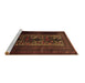 Sideview of Machine Washable Persian Brown Traditional Rug, wshtr2366brn