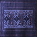 Square Machine Washable Persian Blue Traditional Rug, wshtr2366blu