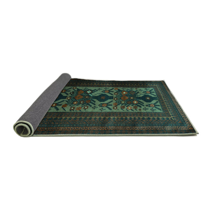 Sideview of Persian Turquoise Traditional Rug, tr2366turq