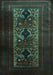 Machine Washable Persian Turquoise Traditional Area Rugs, wshtr2366turq