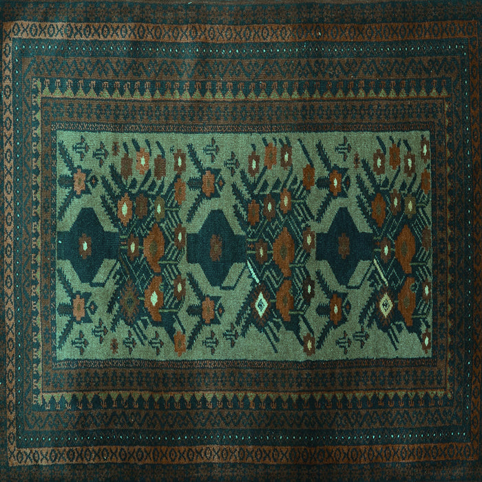 Square Persian Turquoise Traditional Rug, tr2366turq