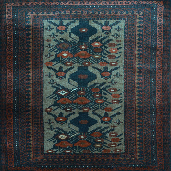 Square Machine Washable Persian Light Blue Traditional Rug, wshtr2366lblu
