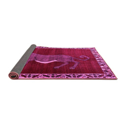 Sideview of Animal Pink Traditional Rug, tr2367pnk