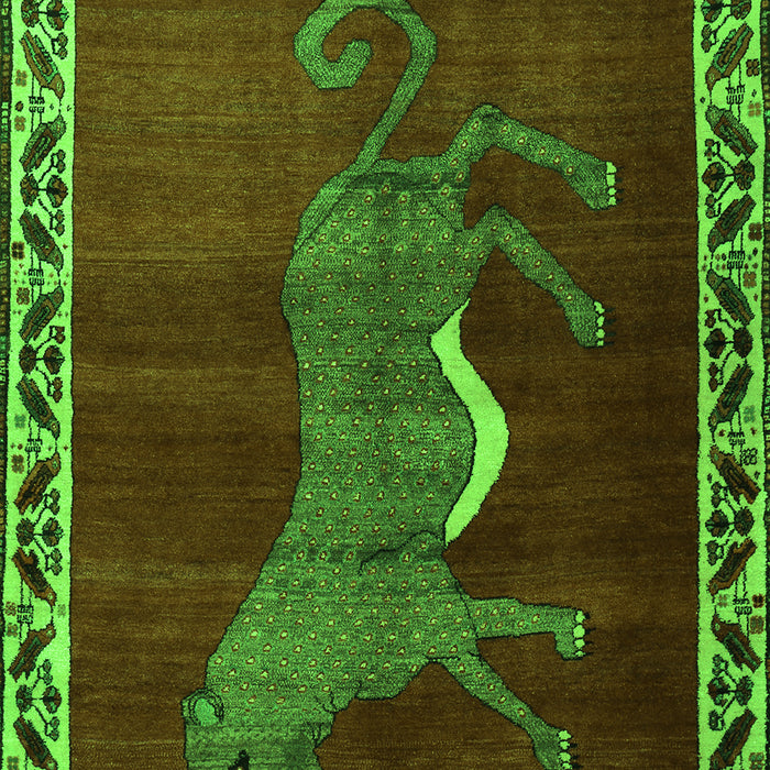 Animal Green Traditional Rug, tr2367grn