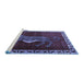 Sideview of Machine Washable Animal Blue Traditional Rug, wshtr2367blu