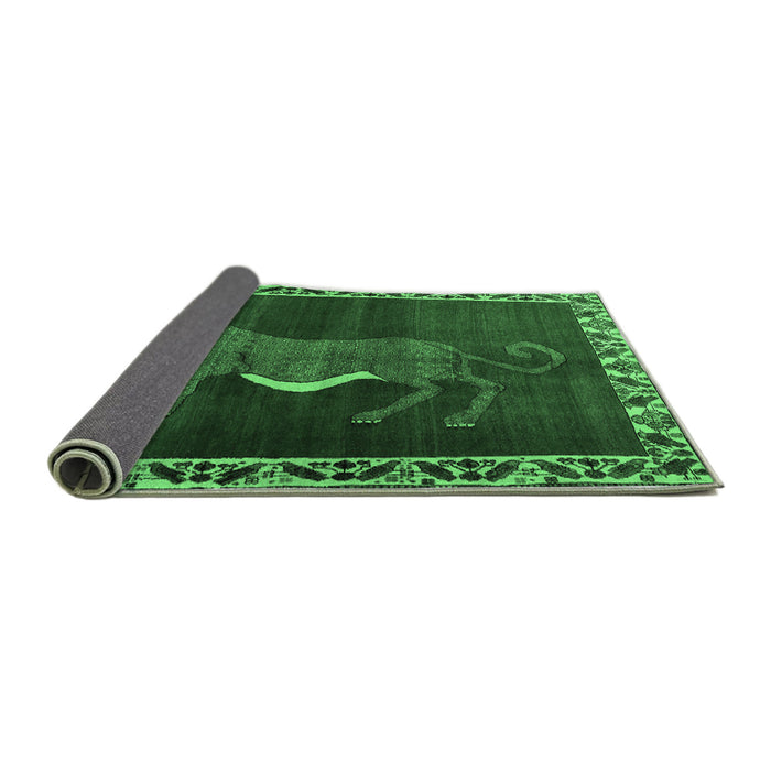 Sideview of Animal Emerald Green Traditional Rug, tr2367emgrn