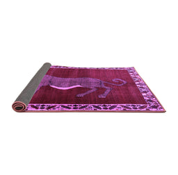 Sideview of Animal Purple Traditional Rug, tr2367pur