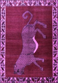 Animal Purple Traditional Rug, tr2367pur