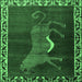 Square Animal Emerald Green Traditional Rug, tr2367emgrn