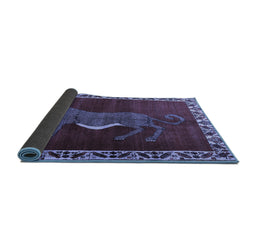 Sideview of Animal Blue Traditional Rug, tr2367blu