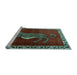 Sideview of Machine Washable Animal Light Blue Traditional Rug, wshtr2367lblu